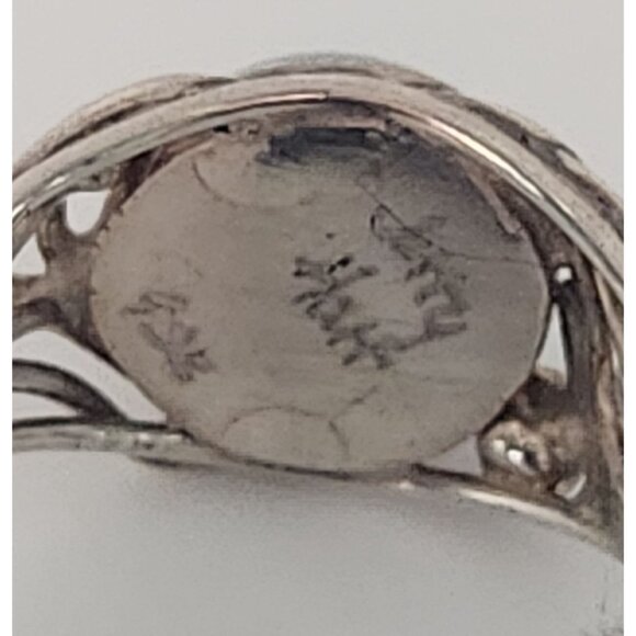 Ring Blue Chaladony Size 11 Silver 6.3 gr Jerry Fran Harr 25 mm 10 mm Stone - Picture 2 of 15